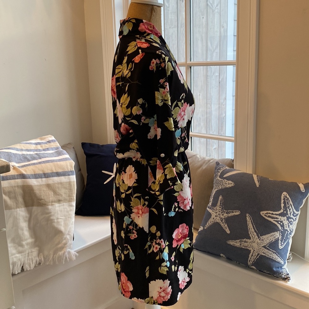 Lulus Black Floral Print V Neck Dress - Picture 7 of 10